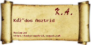 Kádos Asztrid névjegykártya